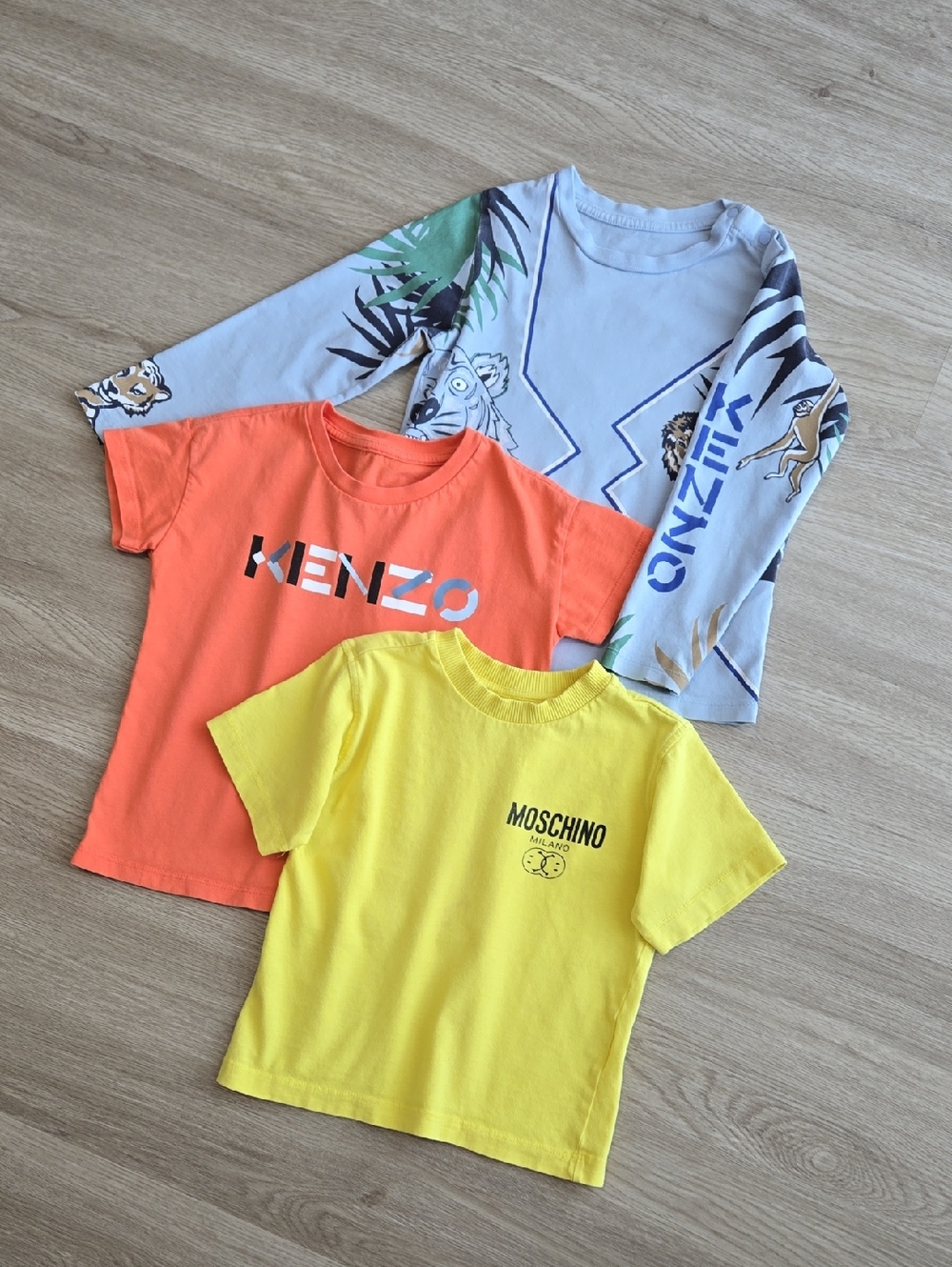 Moschino, Kenzo Logo Tees for Kids, Size 2-3y